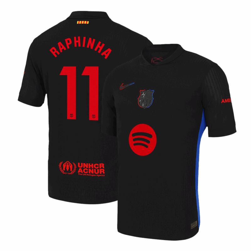505904_1 バルセロナ RAPHINHA #11 アウェイ サッカーユニフォーム オーセンティック 2024/25 -(Spotify Logo Without Text)