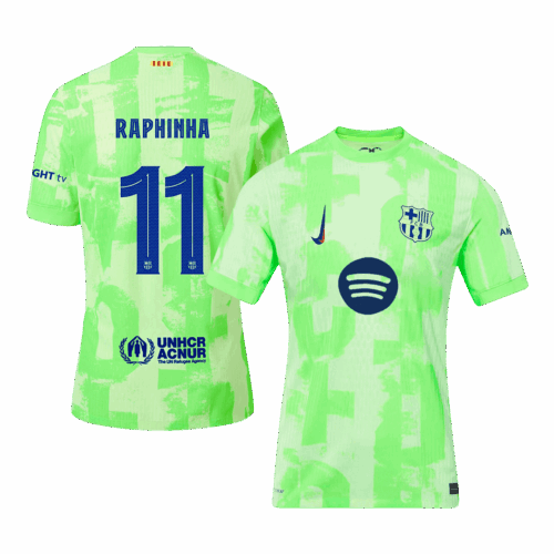 バルセロナ RAPHINHA #11 サード  アウェイ サッカーユニフォーム オーセンティック 2024/25 - UCL（Spotify Logo Without Text）