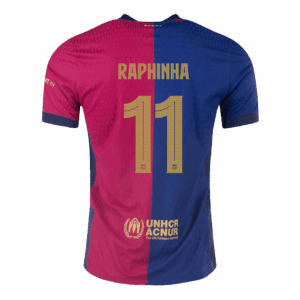 578711_3 バルセロナ RAPHINHA #11 ホーム サッカーユニフォーム オーセンティック 2024/25 - UCL Edition