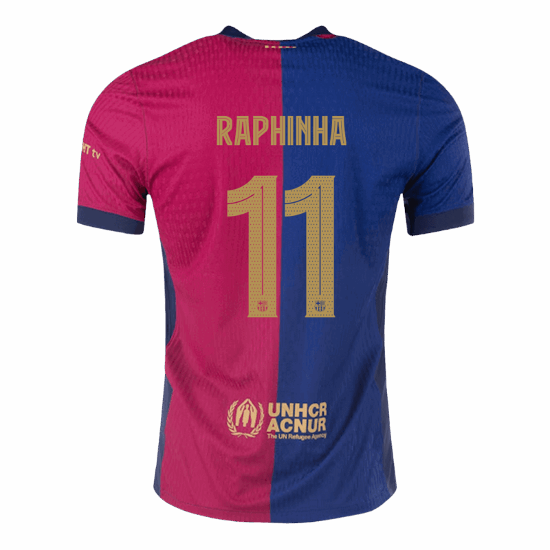 578711_3 バルセロナ RAPHINHA #11 ホーム サッカーユニフォーム オーセンティック 2024/25 - UCL Edition