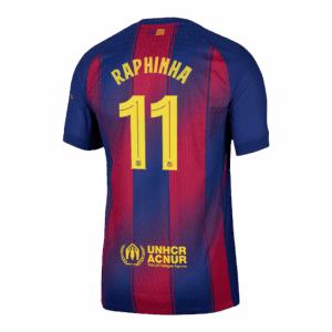バルセロナ RAPHINHA #11 ホーム サッカーユニフォーム オーセンティック 2025/26 - UCL Edition