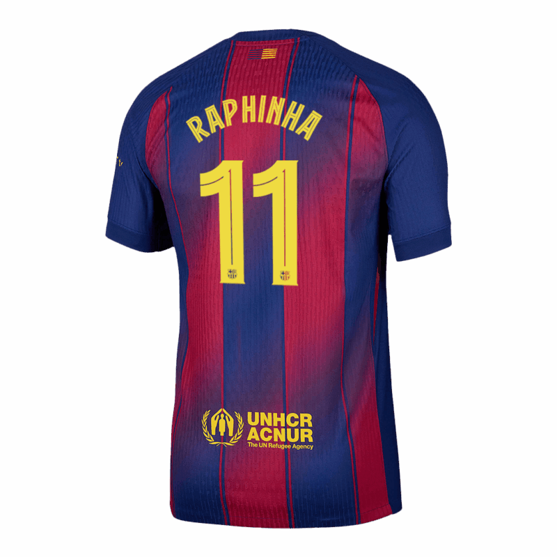 バルセロナ RAPHINHA #11 ホーム サッカーユニフォーム オーセンティック 2025/26 - UCL Edition