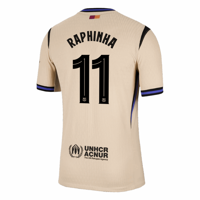 バルセロナ RAPHINHA #11 アウェイ サッカーユニフォーム オーセンティック 2025/26 - UCL Edition