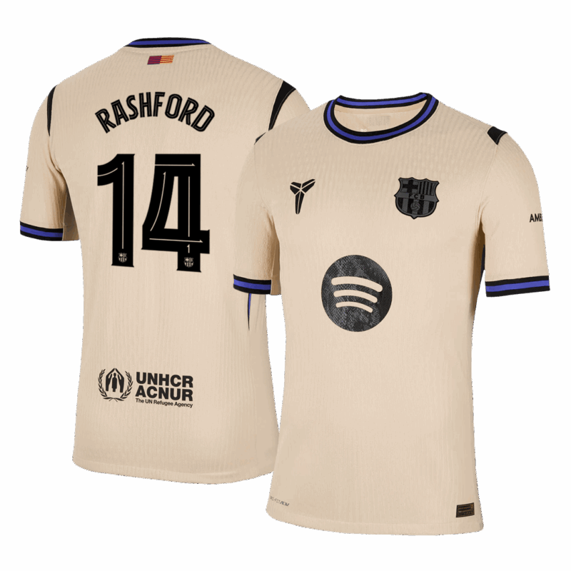 バルセロナ RASHFORD #14 アウェイ サッカーユニフォーム オーセンティック 2025/26 - UCL Edition