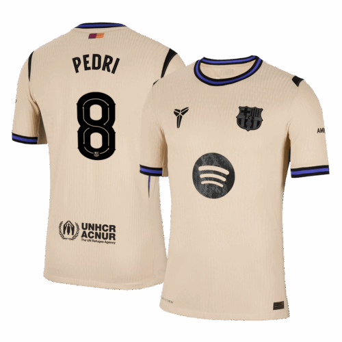 バルセロナ PEDRI #8 アウェイ サッカーユニフォーム オーセンティック 2025/26 - UCL Edition