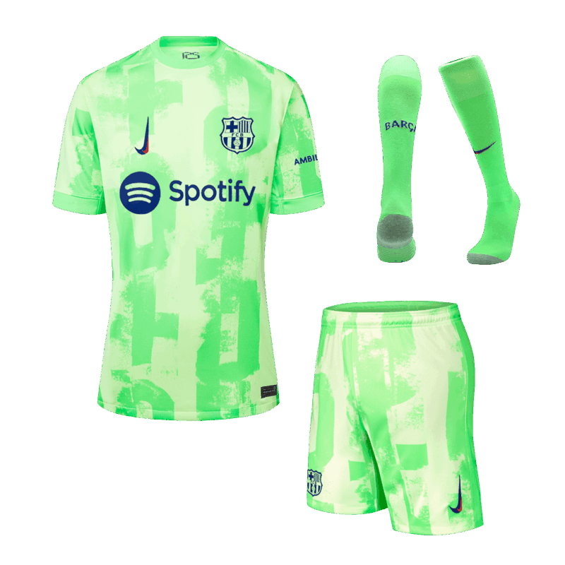 505889_1 バルセロナ サード アウェイ サッカーユニフォーム キット 2024/25 (ユニフォーム+Shorts+Socks)