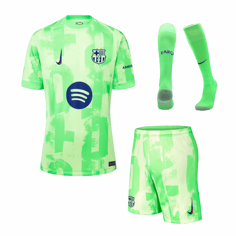 505890_1 バルセロナ サード アウェイ サッカーユニフォーム キット 2024/25 (ユニフォーム+Shorts+Socks) - (Spotify Logo Without Text)