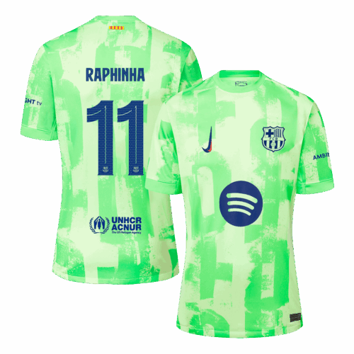 バルセロナ RAPHINHA #11 サード  アウェイ ユニフォーム 2024/25 - UCL（Spotify Logo Without Text）