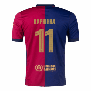 578710_3 バルセロナ RAPHINHA #11 ホーム サッカーユニフォーム 2024/25 - UCL Edition(Spotify Logo Without Text)