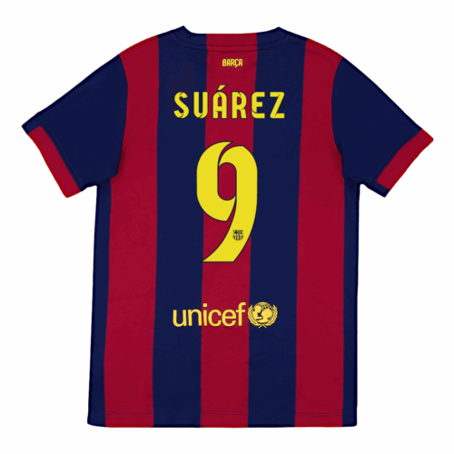 バルセロナ SUÁREZ #9 ホーム サッカーユニフォーム Retro 2014/15