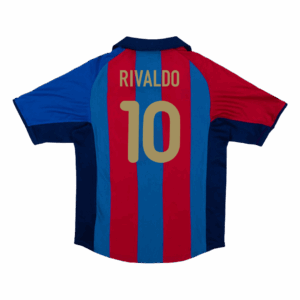 508786_1 バルセロナ RIVALDO #10 ホーム サッカーユニフォーム Retro 2001/02