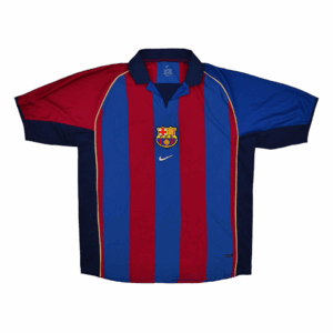 508786_3 バルセロナ RIVALDO #10 ホーム サッカーユニフォーム Retro 2001/02