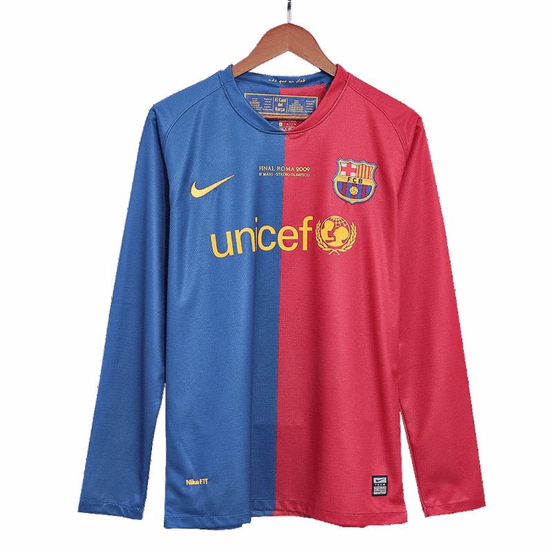 バルセロナ A.INIESTA #8 ホーム サッカーユニフォーム Retro 2008/09 - 長袖 (UCL Final)