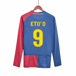 バルセロナ ETO'O #9 ホーム サッカーユニフォーム Retro 2008/09 - 長袖 (UCL Final)
