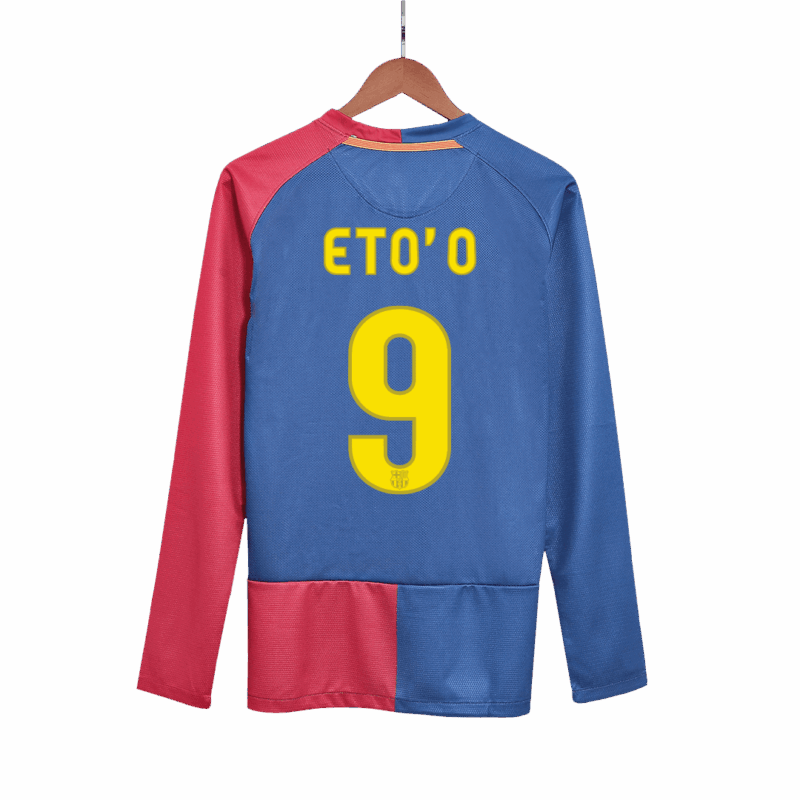 バルセロナ ETO'O #9 ホーム サッカーユニフォーム Retro 2008/09 - 長袖 (UCL Final)