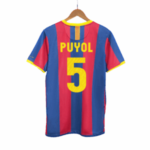 509516_1 バルセロナ PUYOL #5 ホーム サッカーユニフォーム Retro 2010/11