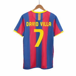 509518_1 バルセロナ DAVID VILLA #7 ホーム サッカーユニフォーム Retro 2010/11