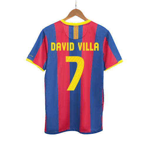 バルセロナ DAVID VILLA #7 ホーム サッカーユニフォーム Retro 2010/11