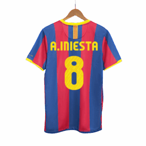 509519_1 バルセロナ A.INIESTA #8 ホーム サッカーユニフォーム Retro 2010/11