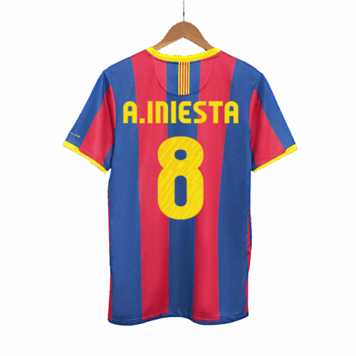 バルセロナ A.INIESTA #8 ホーム サッカーユニフォーム Retro 2010/11