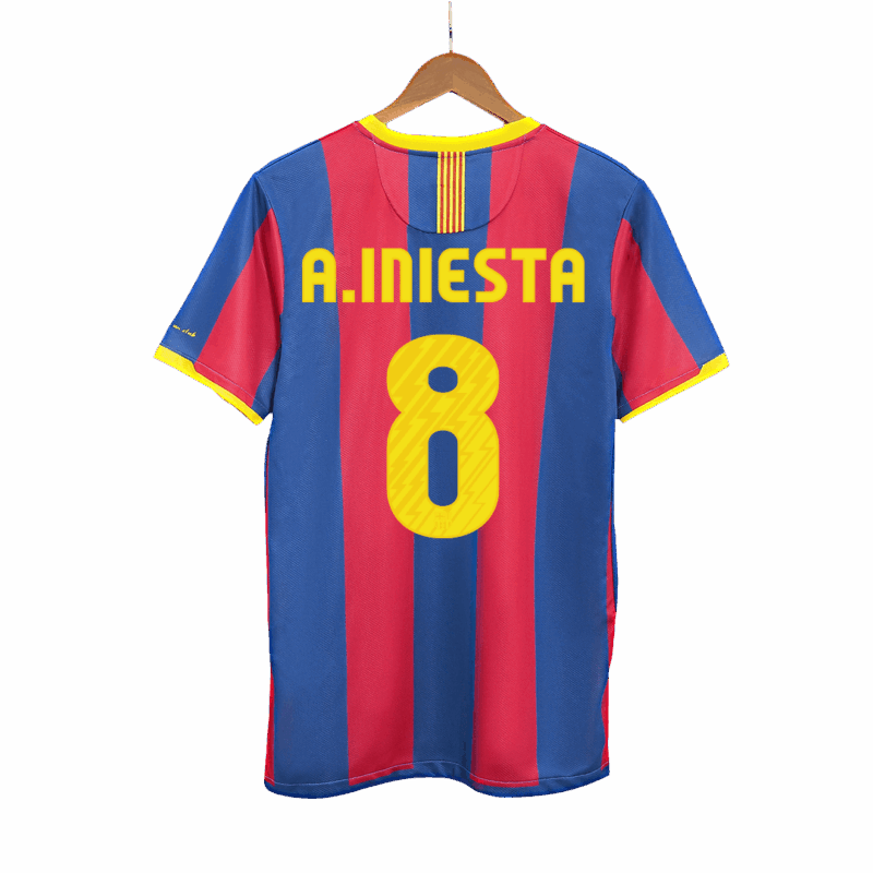 509519_1 バルセロナ A.INIESTA #8 ホーム サッカーユニフォーム Retro 2010/11