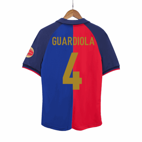 バルセロナ GUARDIOLA #4 ホーム サッカーユニフォーム Retro 1999/00 - 100th Anniversary