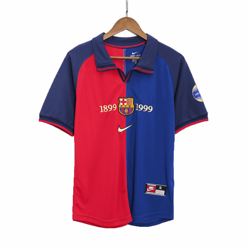 570673_2 バルセロナ GUARDIOLA #4 ホーム サッカーユニフォーム Retro 1999/00 - 100th Anniversary
