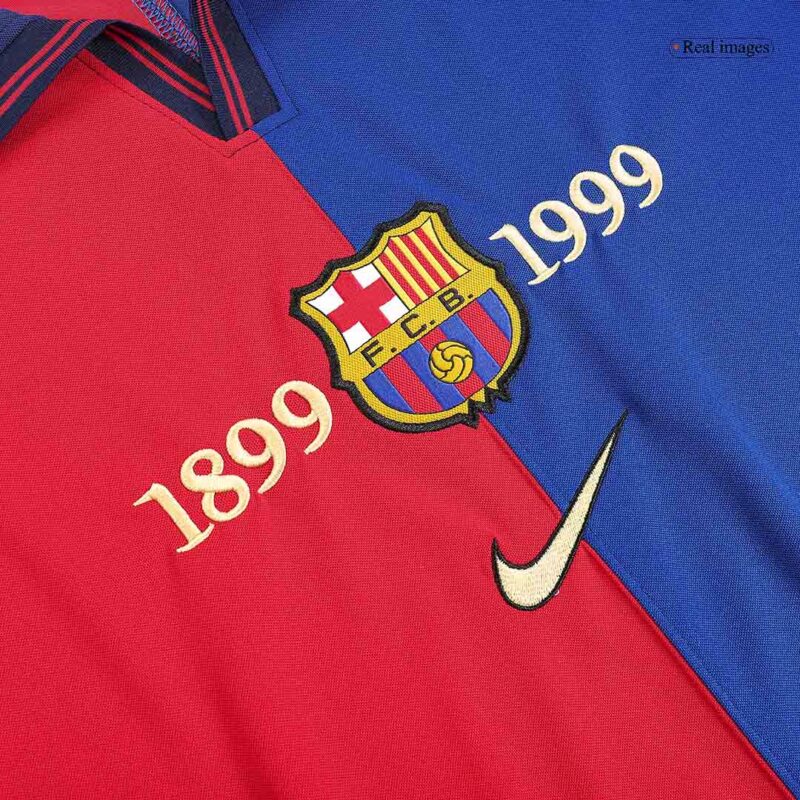 バルセロナ KLUIVERT #9 ホーム サッカーユニフォーム Retro 1999/00 - 100th Anniversary