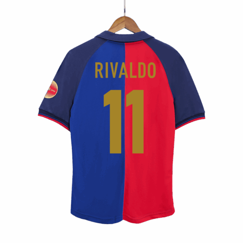 バルセロナ RIVALDO #11 ホーム サッカーユニフォーム Retro 1999/00 - 100th Anniversary