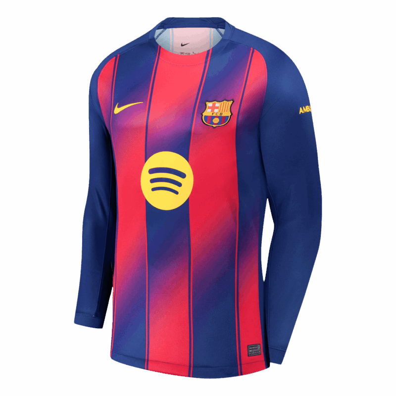 Barcelona Long Sleeve Home Soccer Jersey 2025/26