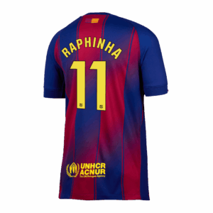 591783_3 バルセロナ RAPHINHA #11 ホーム サッカーユニフォーム 2025/26