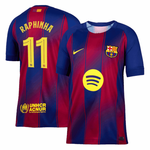 バルセロナ RAPHINHA #11 ホーム サッカーユニフォーム 2025/26 - UCL Edition