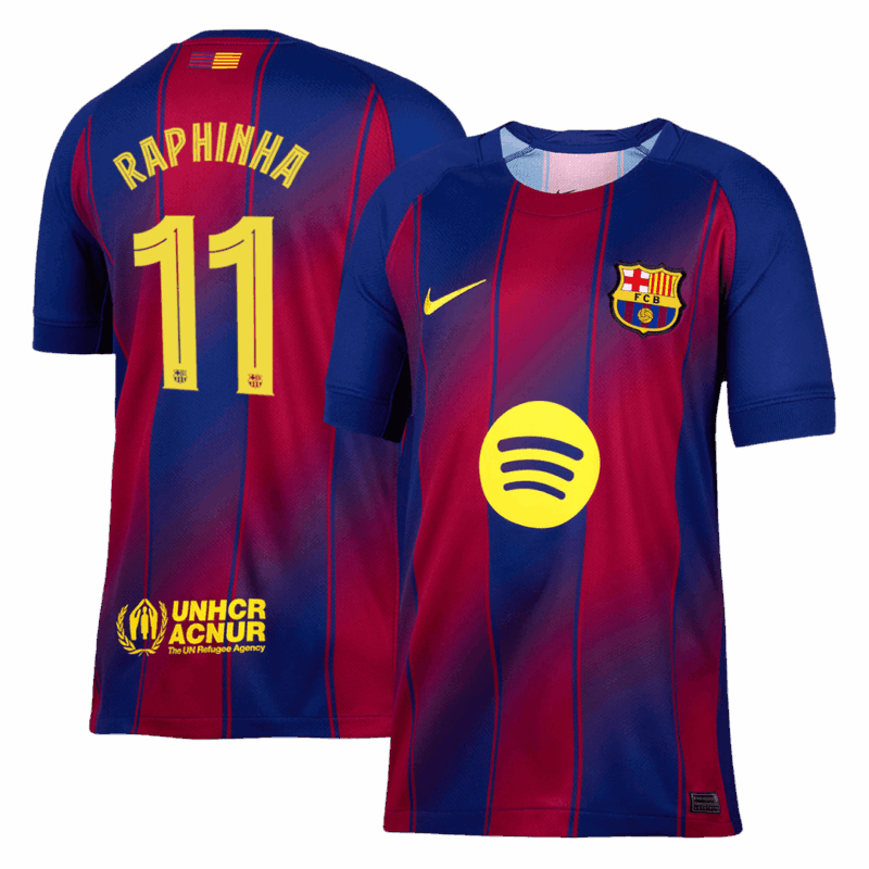 592079_1 バルセロナ RAPHINHA #11 ホーム サッカーユニフォーム 2025/26 - UCL Edition