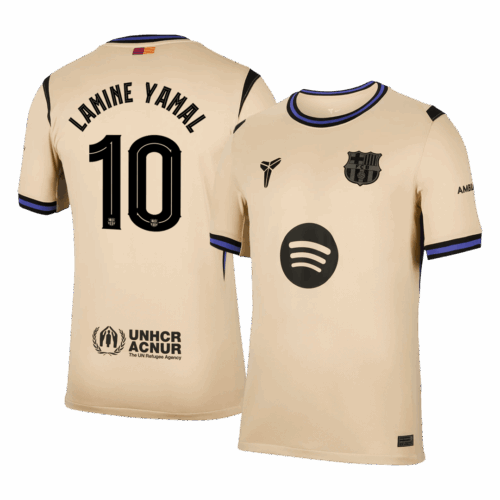 594473_1 バルセロナ LAMINE YAMAL #10 アウェイ サッカーユニフォーム 2025/26 - UCL Edition
