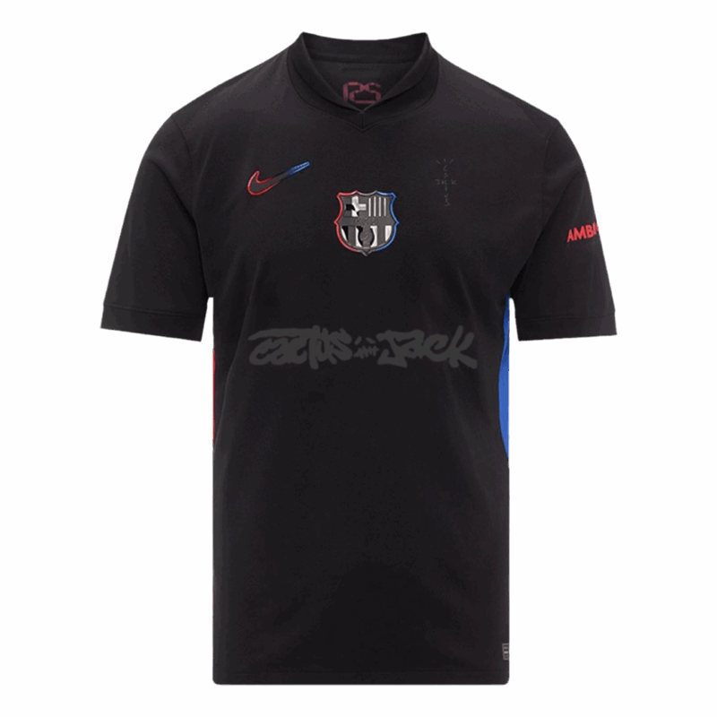 バルセロナ X Travis Scott アウェイ サッカーユニフォーム 2024/25 Black