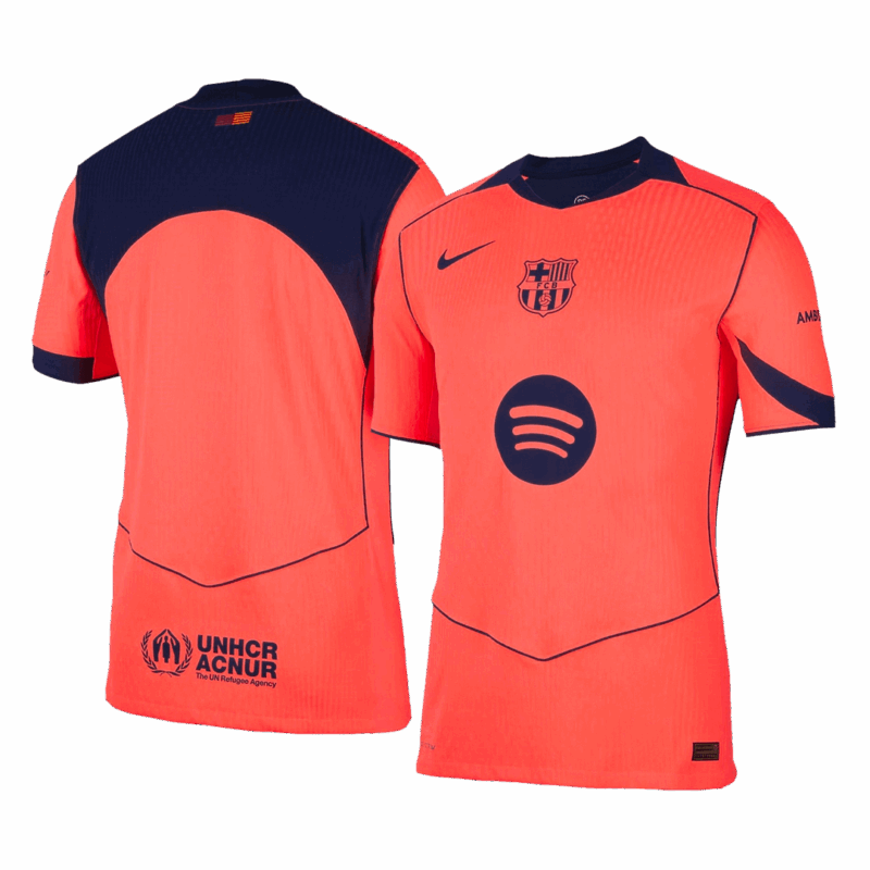 605690_3 オーセンティック バルセロナ サード アウェイ サッカーユニフォーム 25/26 Orange
