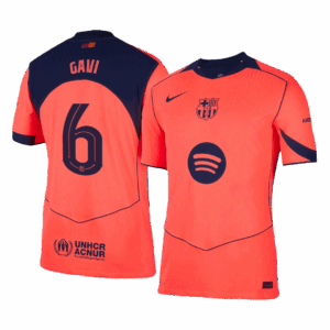 606226_1 GAVI #6 オーセンティック バルセロナ サード アウェイ サッカーユニフォーム 25/26 Orange- UCL