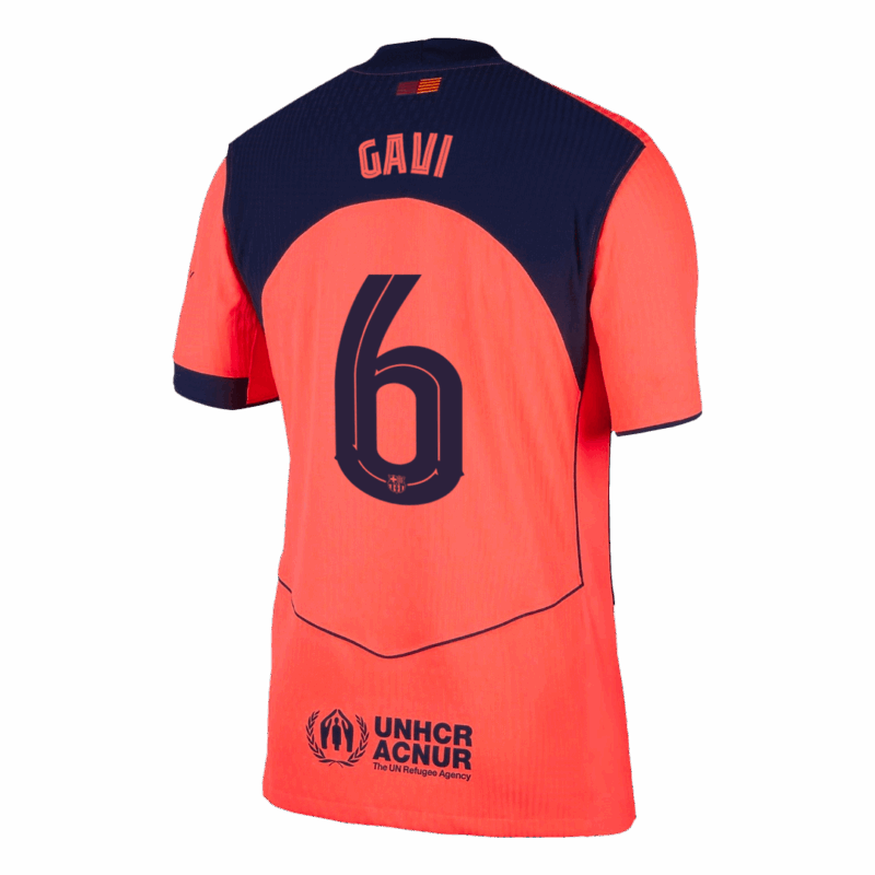 606226_3 GAVI #6 オーセンティック バルセロナ サード アウェイ サッカーユニフォーム 25/26 Orange- UCL