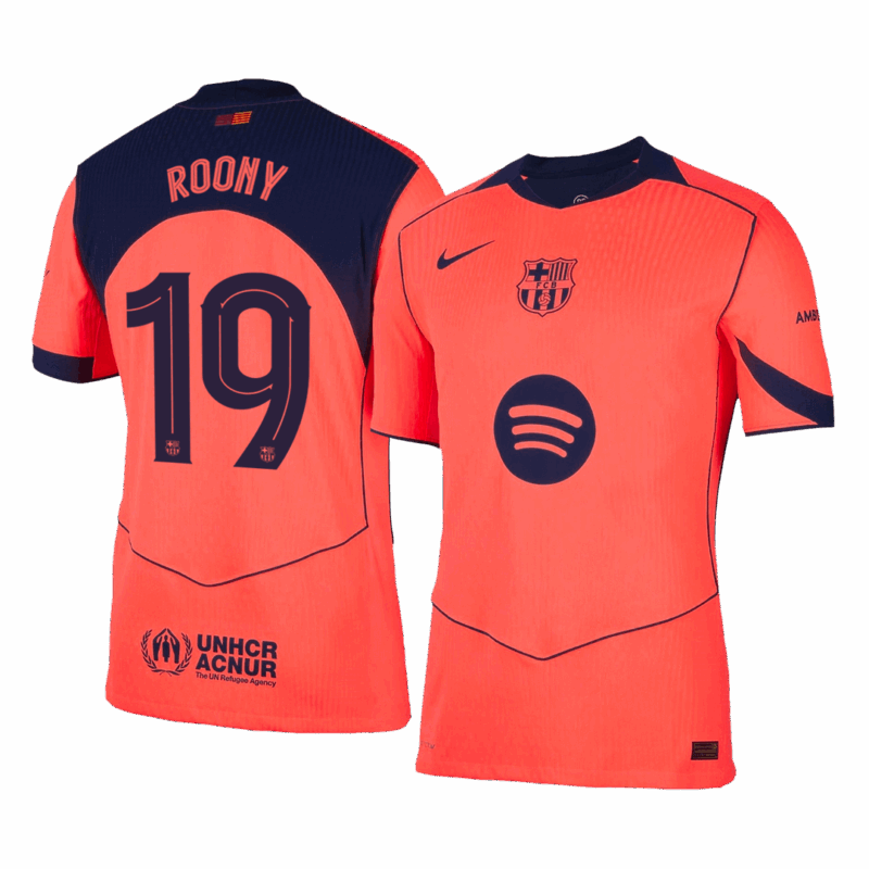 606278_1 ROONY #19 オーセンティック バルセロナ サード アウェイ サッカーユニフォーム 25/26 Orange- UCL
