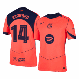 RASHFORD #14 オーセンティック バルセロナ サード  アウェイ サッカーユニフォーム 25/26 Orange- UCL