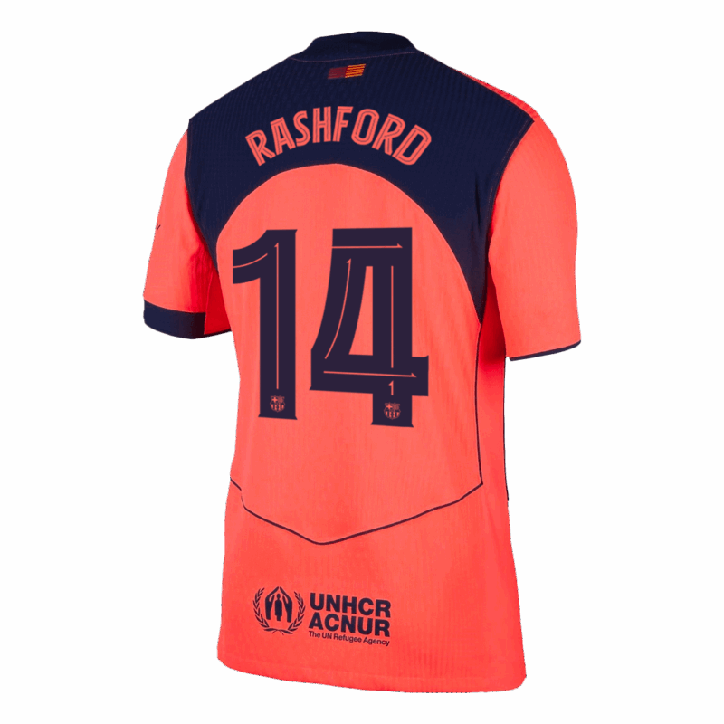 RASHFORD #14 オーセンティック バルセロナ サード  アウェイ サッカーユニフォーム 25/26 Orange- UCL