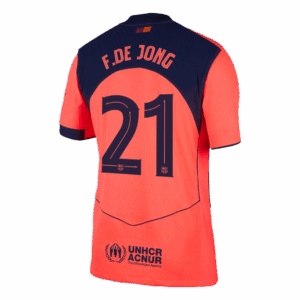606330_3 F.DE JONG #21 オーセンティック バルセロナ サード アウェイ サッカーユニフォーム 25/26 Orange- UCL