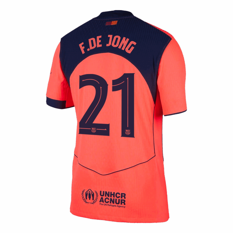 606330_3 F.DE JONG #21 オーセンティック バルセロナ サード アウェイ サッカーユニフォーム 25/26 Orange- UCL