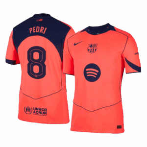 PEDRI #8 オーセンティック バルセロナ サード  アウェイ サッカーユニフォーム 25/26 Orange- UCL