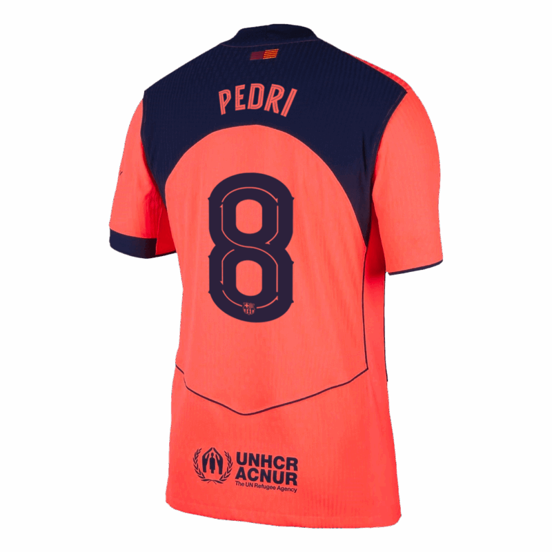 PEDRI #8 オーセンティック バルセロナ サード  アウェイ サッカーユニフォーム 25/26 Orange- UCL