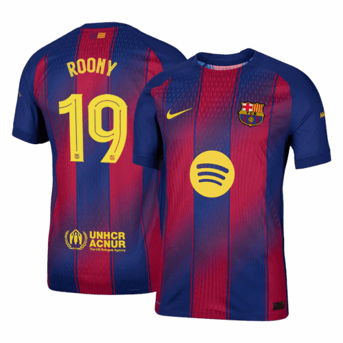 ROONY #19 Authentic Barcelona Home Soccer Jersey 2025/26 Red&Blue - UCL