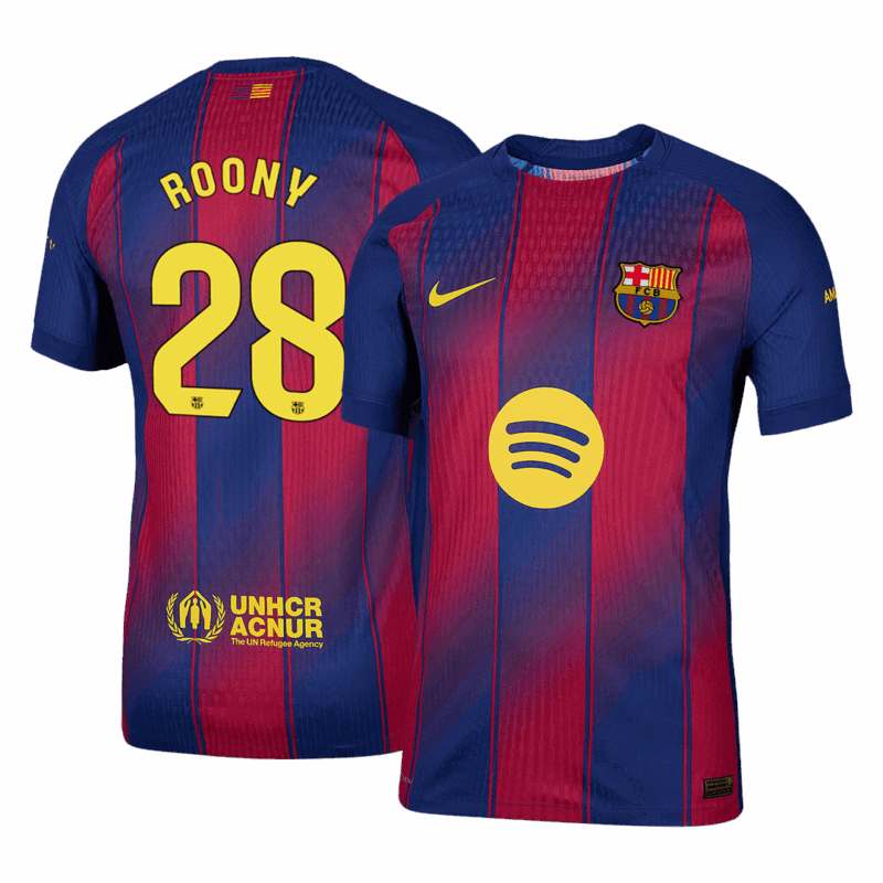 613587_1 ROONY #28 Authentic Barcelona Home Soccer Jersey 2025/26 Red&Blue