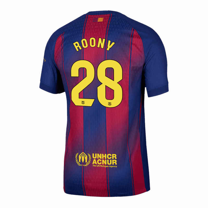 613587_3 ROONY #28 Authentic Barcelona Home Soccer Jersey 2025/26 Red&Blue