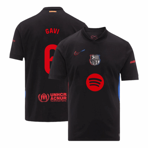 バルセロナ GAVI #6 アウェイ サッカーユニフォーム 2024/25- Spotify Logo Without Text
