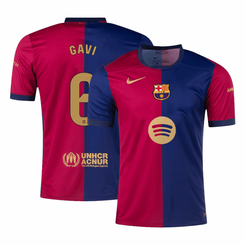 505858_1 バルセロナ GAVI #6 ホーム ユニフォーム 2024/25 - Spotify Logo Without Text